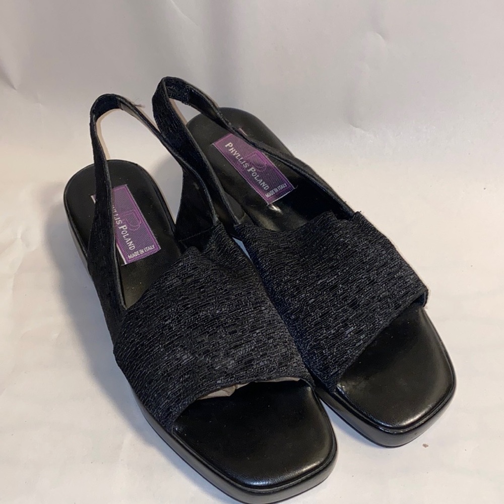 Women's Vintage Phyllis Poland Leather heeled Sandal with elastic back